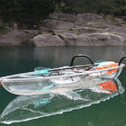 Canoa transparente plástica com pás aprovação do CE do tamanho de 3330 x de 930 x de 370mm