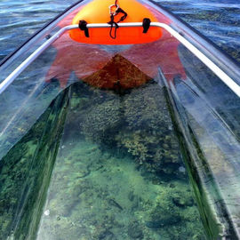 Caiaque transparente plástico do material de casca, barco claro do PC, canoa transparente do policarbonato