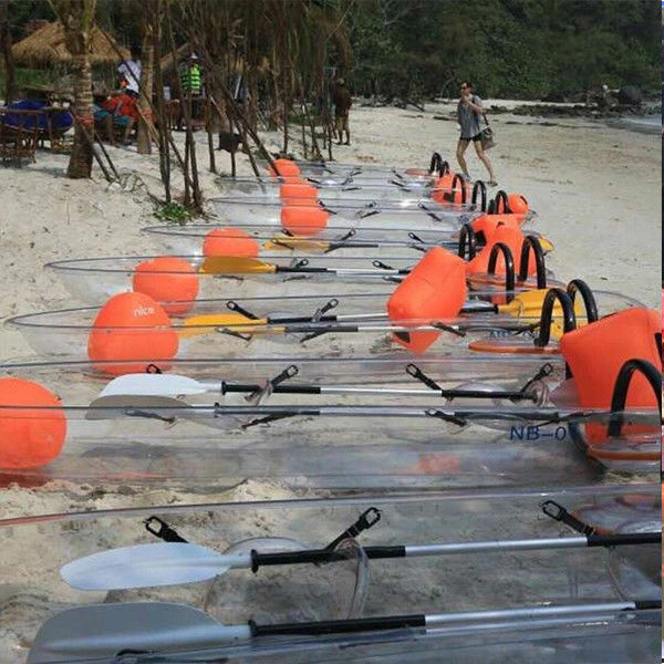 o dobro senta-se na canoa clara superior/caiaque transparente plástico, barco claro com projeto aceitável, barcos plásticos pequenos